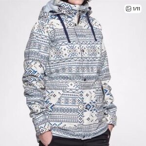 Burton Nordic Pattern Ski Jacket - Blue and White